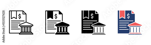 Bank Statement icon sheet multiple style collection