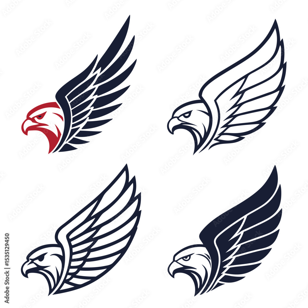 Obraz premium Professional Set of Wing Logo Designs in Various Colors
