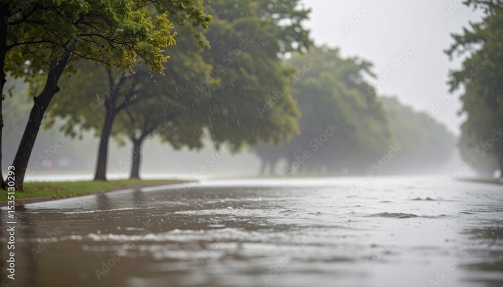 Rain and storm winds blowing trees, thunderstorm Rain and storm winds blowing trees, thunderstorm