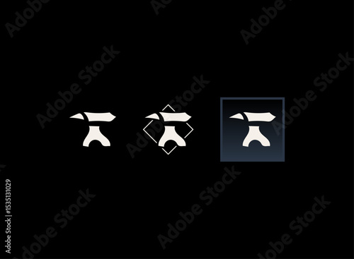 rpg game badge icon set with modern hand drawn fantasy style of anvil smith repair emblem button