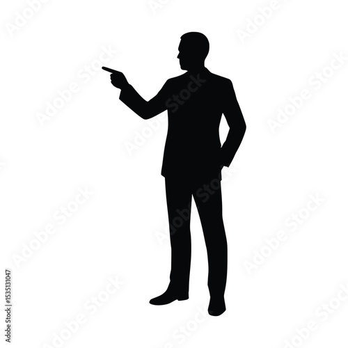 Businessman Pointing Silhouette Illustration