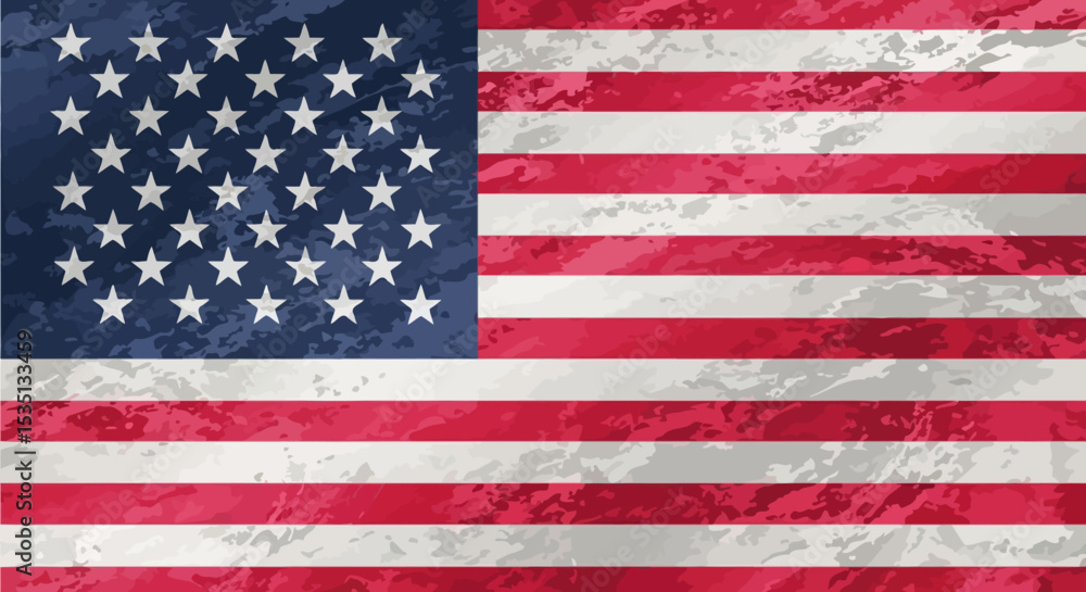Fototapeta premium Grunge American Flag Distressed Texture, Patriotic Design