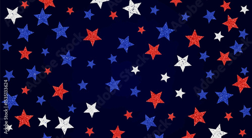 Patriotic Star Background Red, White, and Blue Starry Design for Independence Day