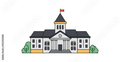 university flat vector icon, suitable for design and infographic applications