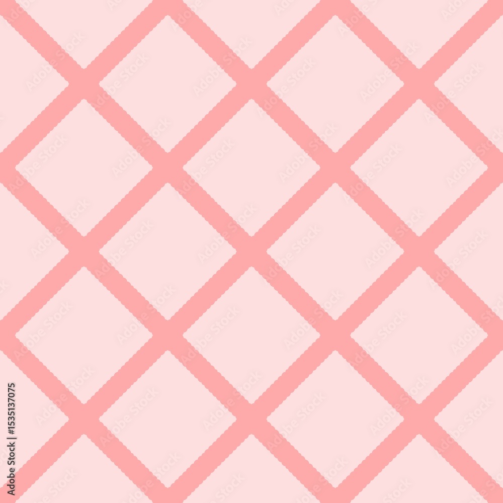 Seamless geometric pattern with soft pink diamond lattice on a light background. Minimalist and modern, perfect for wallpapers, textiles, background, or digital design. Seamless geometric pattern with soft pink diamond lattice on a light background. Minimalist and modern, perfect for wallpapers, textiles, background, or digital design.