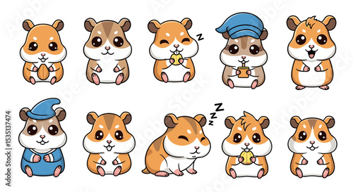 Cute cartoon hamsters collection