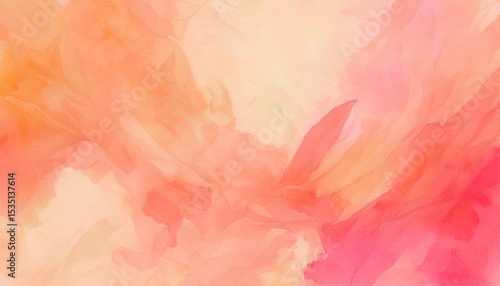 bright hot pink watercolor and soft peach orange and beige colors on old crumpled paper texture design elegant watercolor paint illustration