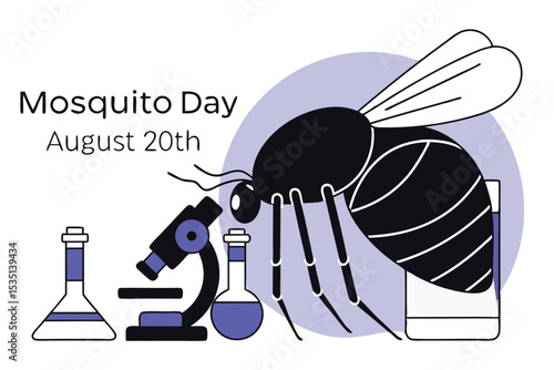 Mosquito day commemoration design august 20th awareness graphic