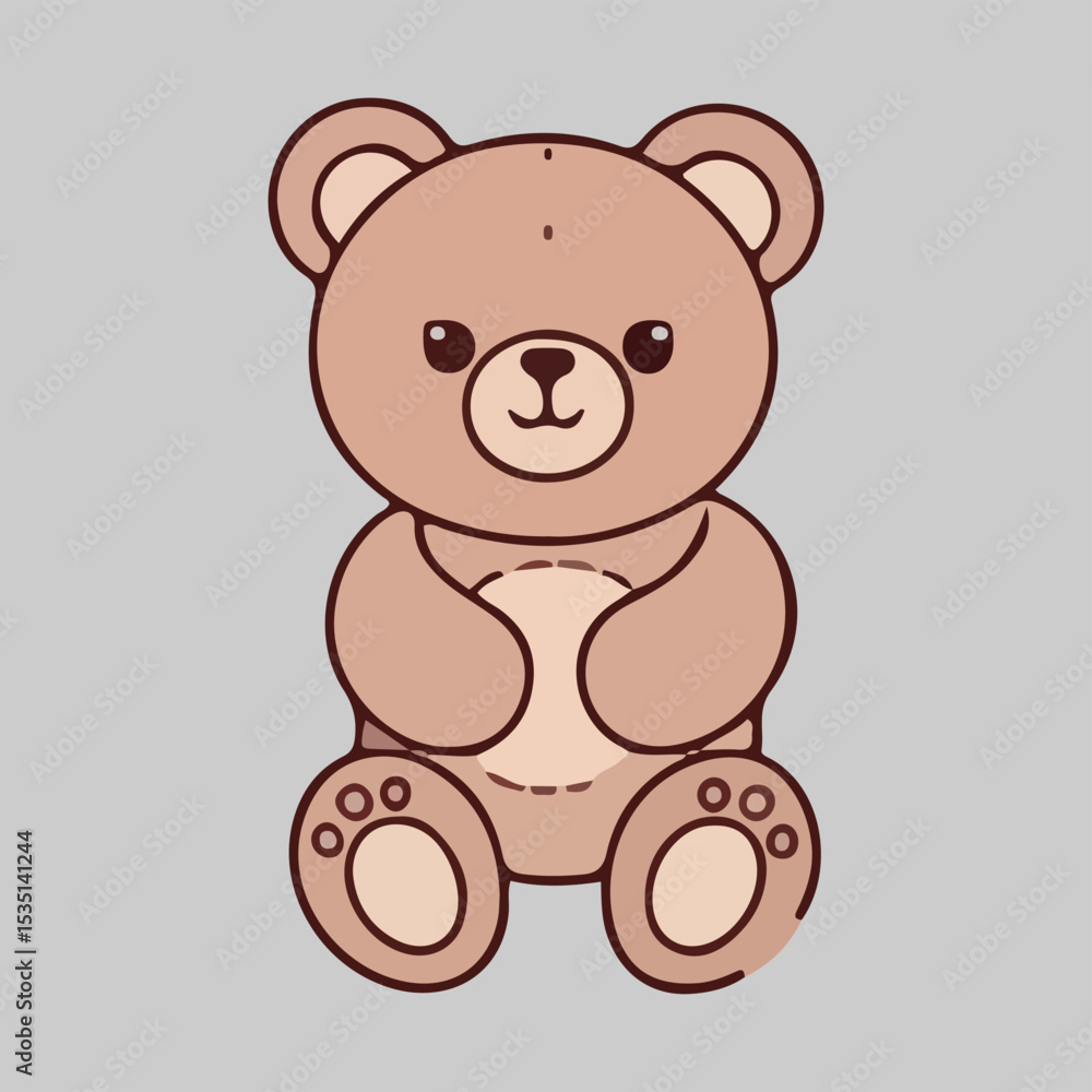 Fototapeta premium Adorable Brown Teddy Bear Illustration
