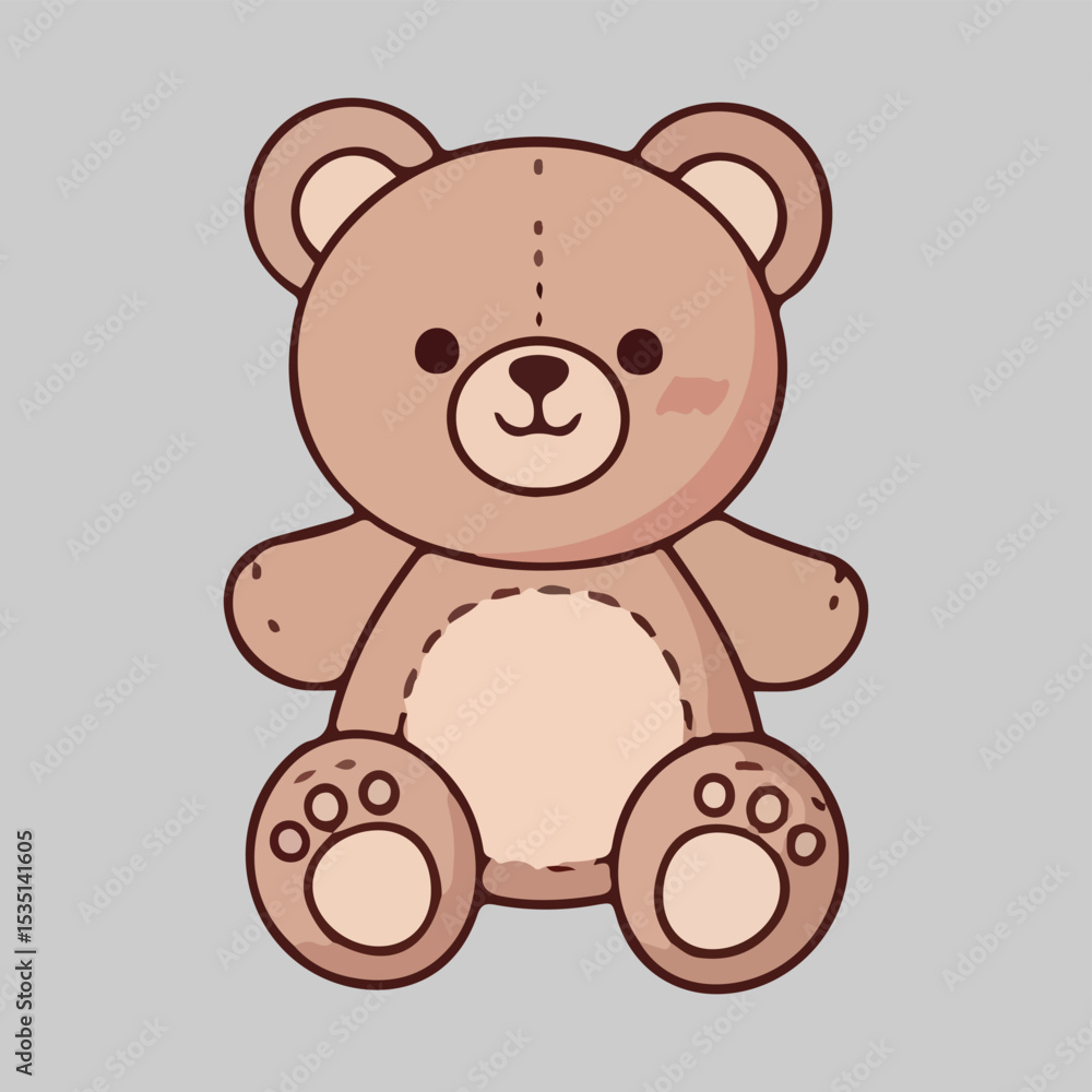 Fototapeta premium Adorable Brown Teddy Bear Illustration
