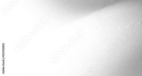 Light grey lines in 3D perspective vector abstract background, dynamic linear minimal design, wave lied pattern in dimensional and movement.