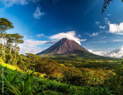arenal volcano in the afternoon costa rica central america