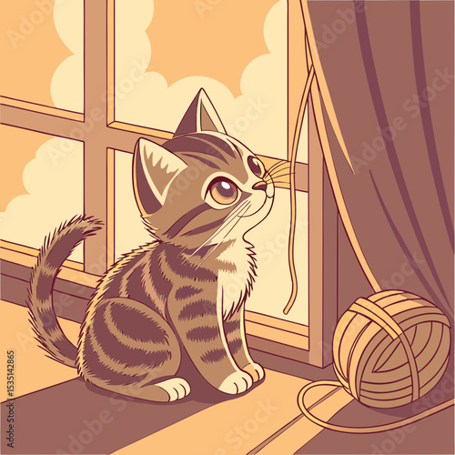 sunlight kitten window play