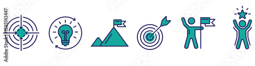 Free Download Editable line icon set for personal success stories. vector stock.  - GFXLoad