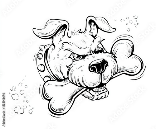 Puppy with a big bone , col...