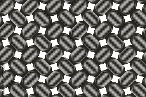 Weaving seamless pattern, traditional wicker lacing handcraft endless abstract background, geometric line weave wallpaper.