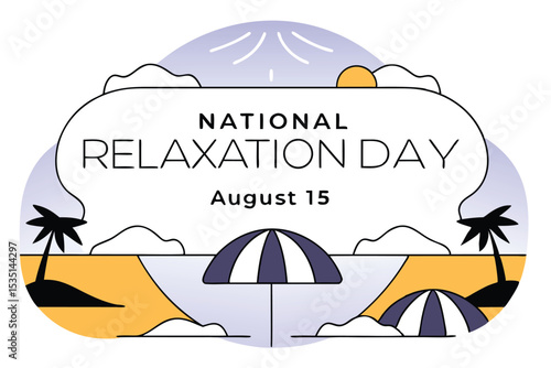National relaxation day august 15th design featuring calming imagery and typography