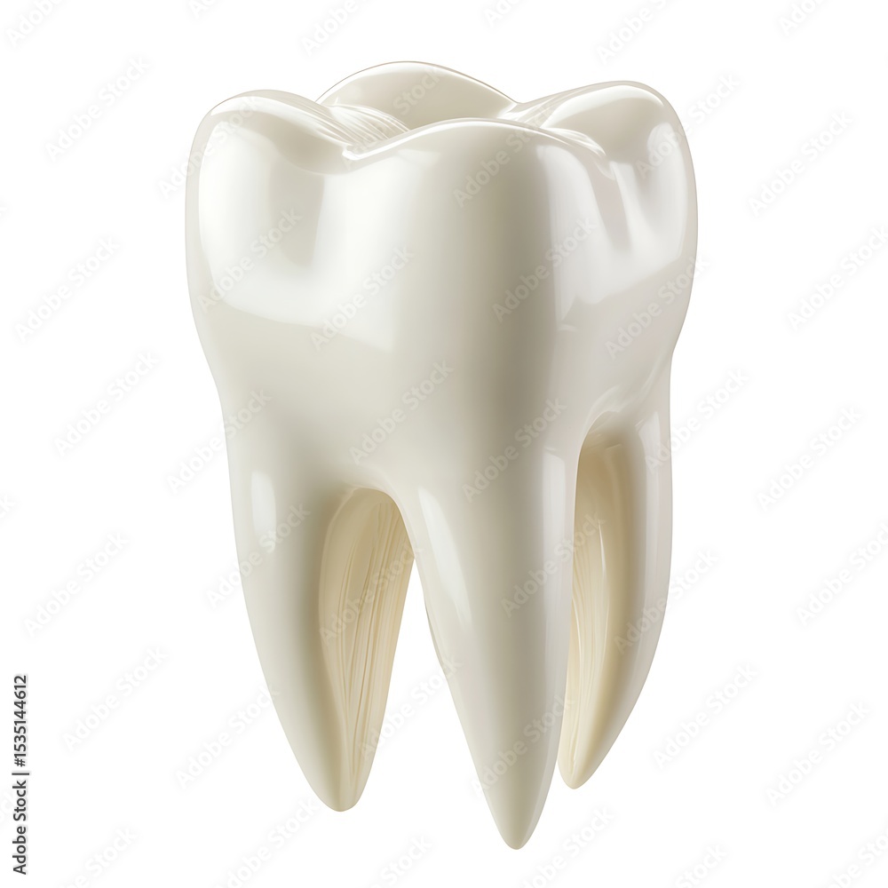 Realistic 3D Render of a White Molar Tooth Realistic 3D Render of a White Molar Tooth