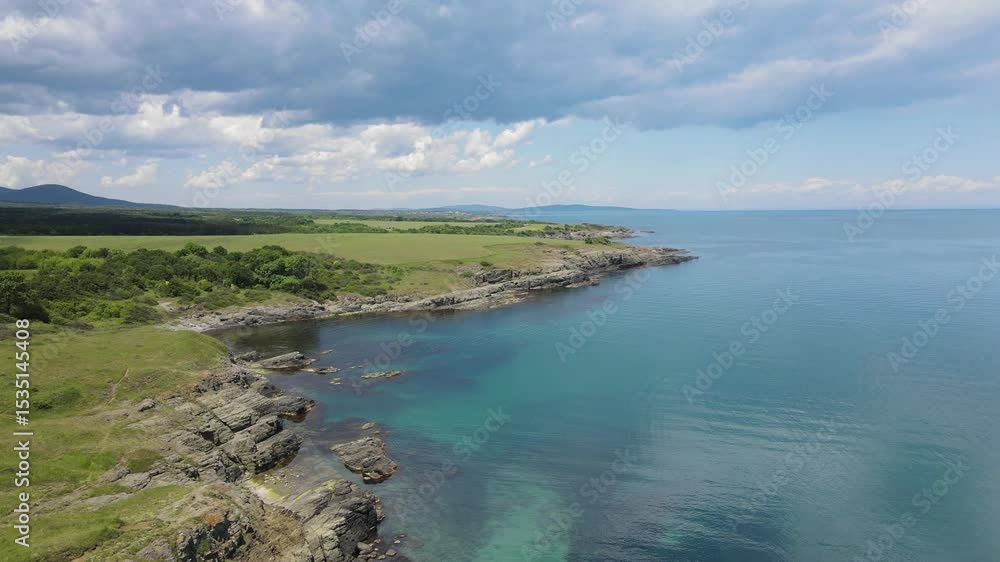 Aerial view of Black Sea coastline near village of Varvara, Burgas Region, Bulgaria Aerial view of Black Sea coastline near village of Varvara, Burgas Region, Bulgaria
