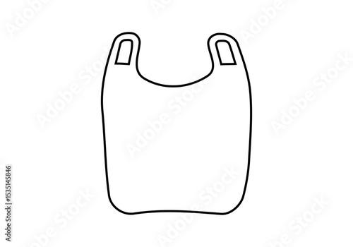 Icono negro de bolsa de plástico en fondo blanco