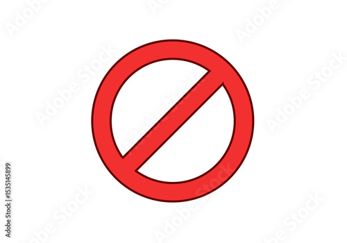 Icono rojo de prohibido en fondo blanco
