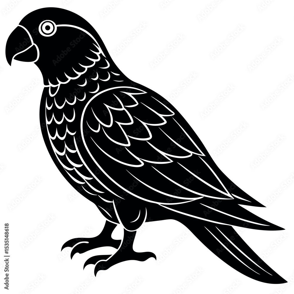 Obraz premium Simple Parrot silhouette vector illustration. 