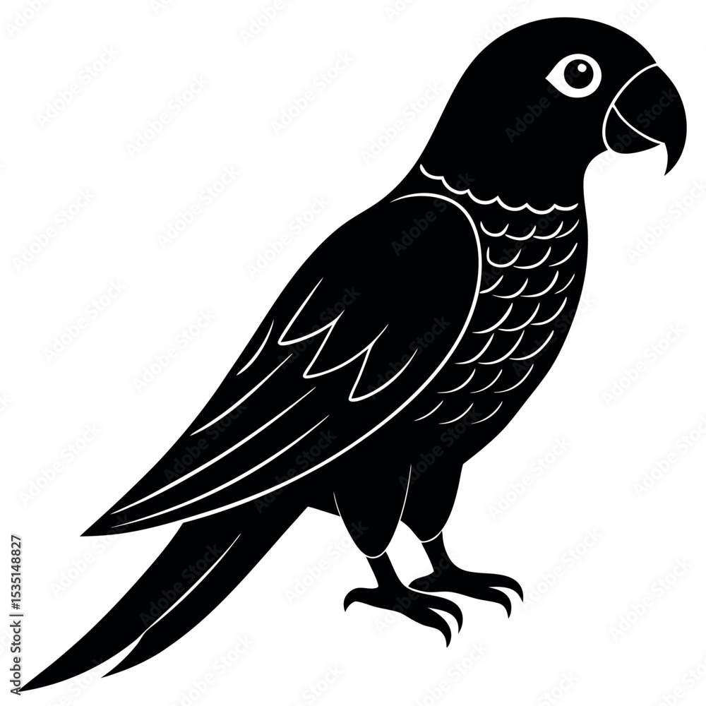 Fototapeta premium Simple Parrot silhouette vector illustration.