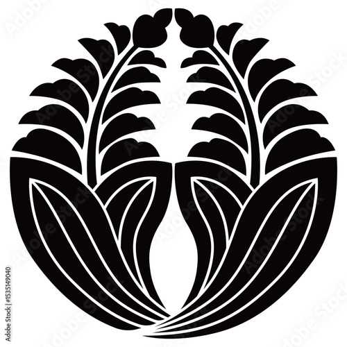 家紋です。変わり抱き車前草と言います。