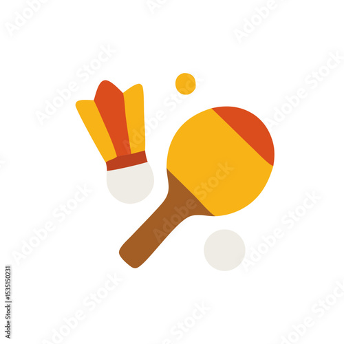 ping pong racket and ball