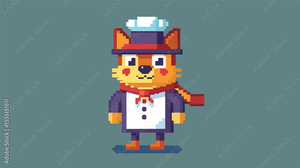 Fototapeta premium Pixel Art Dog Character