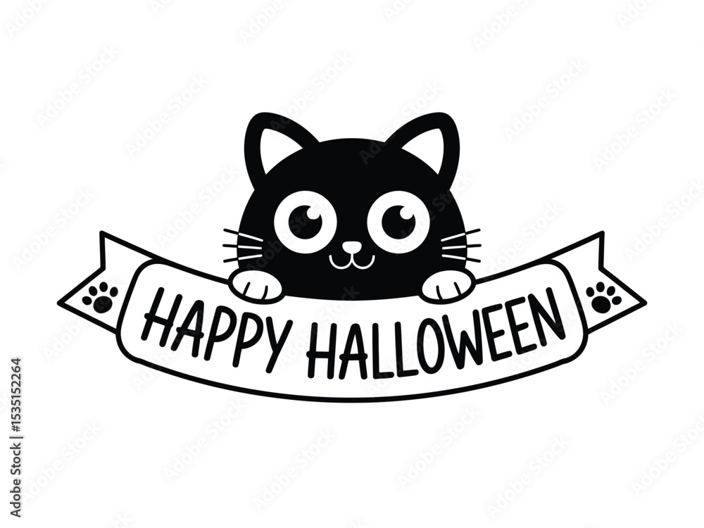 Fototapeta premium Halloween Party Vector Design: Pumpkin, Witch, Spiders and Bats