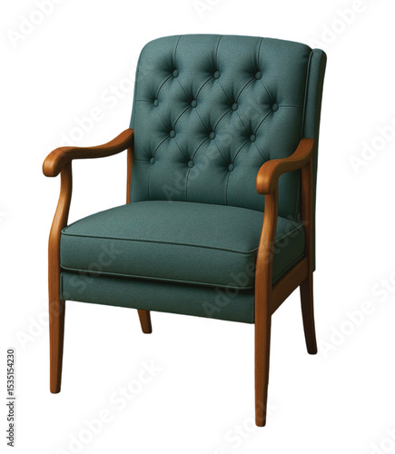 Classic brown leather armchair for a comfortable and luxurious vintage home interior