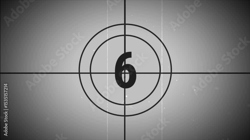 10 seconds old film countdown animation with white background. Countdown movie from 10 to 0 number.  4k footage video animation