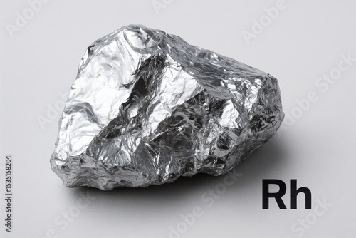 Shiny Rhodium Close-Up – Detailed Metallic Surface with Reflective Shine