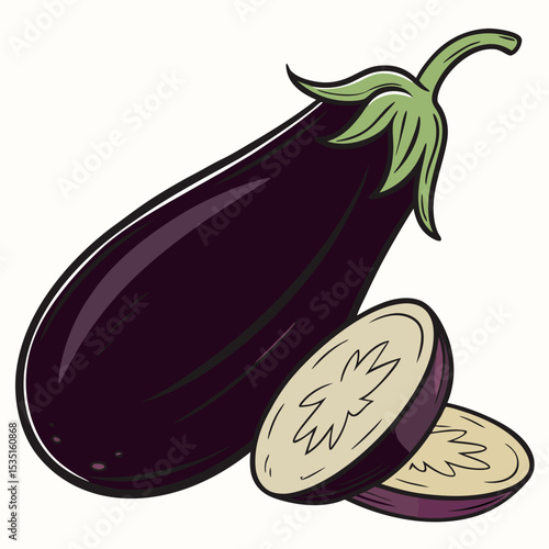 eggplant vegetable vector illustration