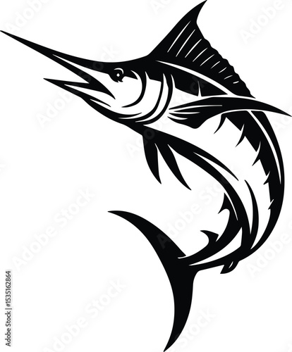 Blue Marlin Fish Design on transparent background