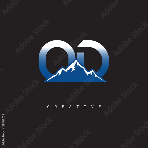 OD Creative Mountain Logo – Bold Gradient Letter mark Branding Design for Business & Outdoor Brands