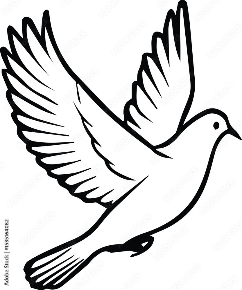 Fototapeta premium Pigeon bird flying - Dove bird on transparent background
