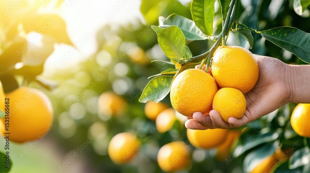 A hand is gently holding fresh oranges gathered from vibrant trees, evoking feelings of harvest, nature's bounty, and the joy of sustainable living. A hand is gently holding fresh oranges gathered from vibrant trees, evoking feelings of harvest, nature's bounty, and the joy of sustainable living.
