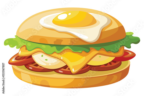 Delicious Egg & Cheese Burger A mouthwatering culinary creation