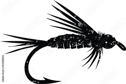 Fly fishing pheasant tail pattern lure distressed design