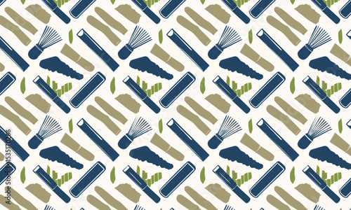 Abstract Pattern of Japanese Tea Ceremony Utensils