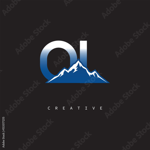 OI Creative Mountain Logo – Bold Gradient Letter mark Branding Design for Business & Outdoor Brands