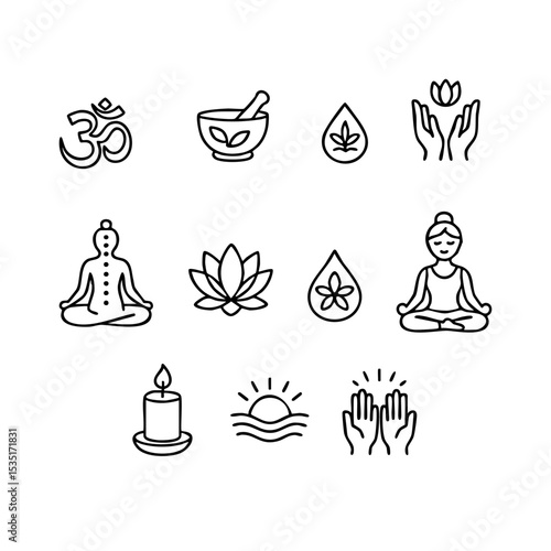 Illustrasi Vector Icon Yoga, Healing Bussiness, Emotion Illustrasi, Clipart