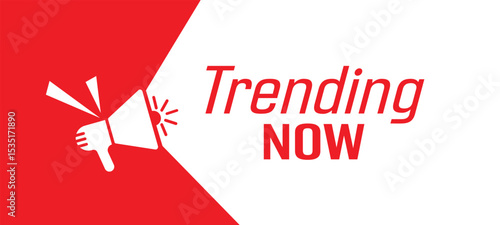 Trending Now text information sign	