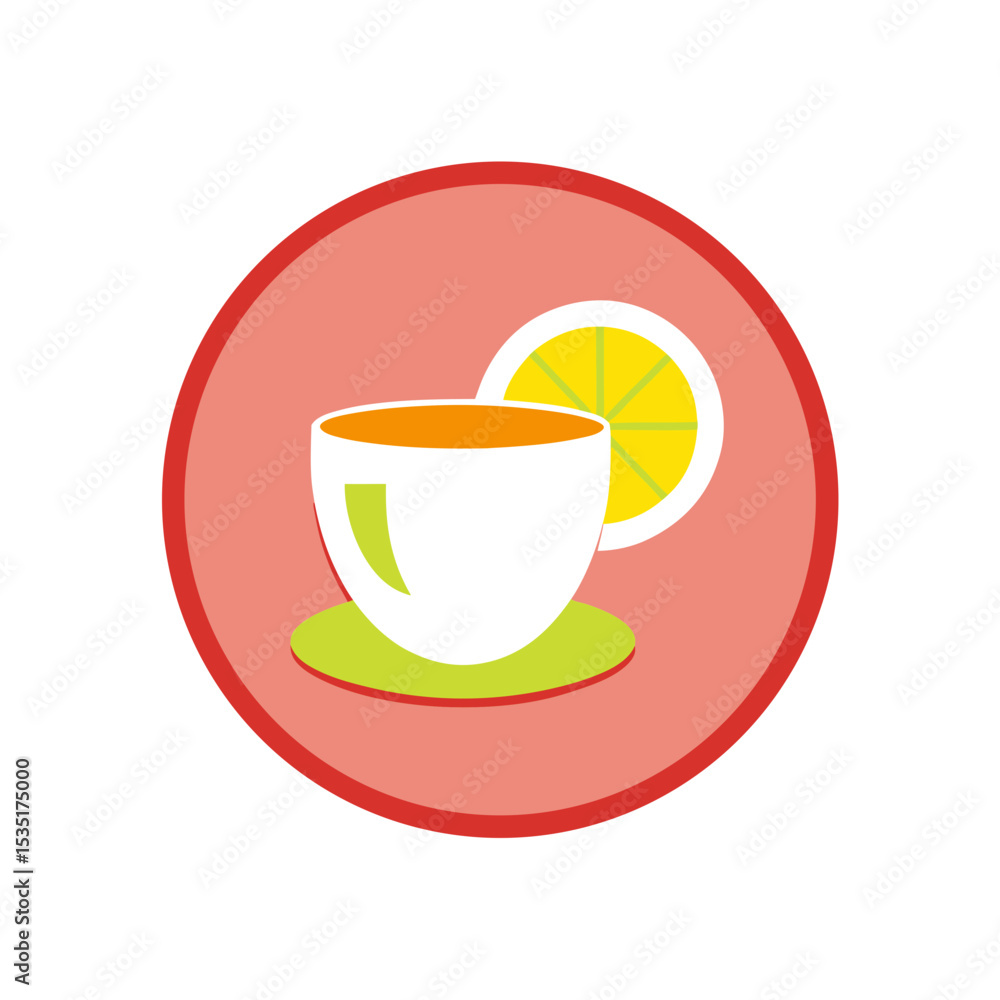 Hot Cup Of Tea With Lemon Vector For Cafe And Cozy Beverage Themed Illustrations Hot Cup Of Tea With Lemon Vector For Cafe And Cozy Beverage Themed Illustrations
