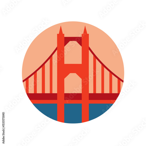 Famous Golden Gate Bridge Vector Graphic For San Francisco And California Art
