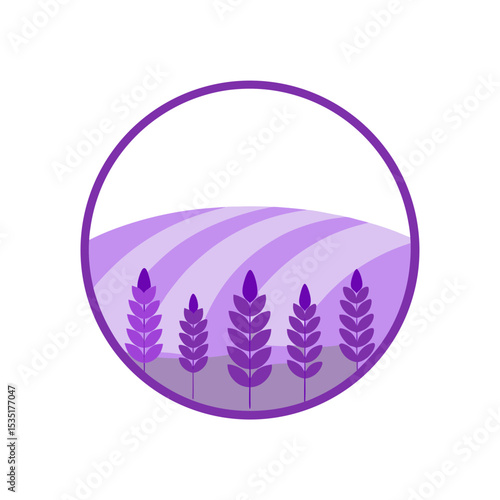 Blooming Lavender Field Vector Clipart For Nature And Aromatherapy Themed Art