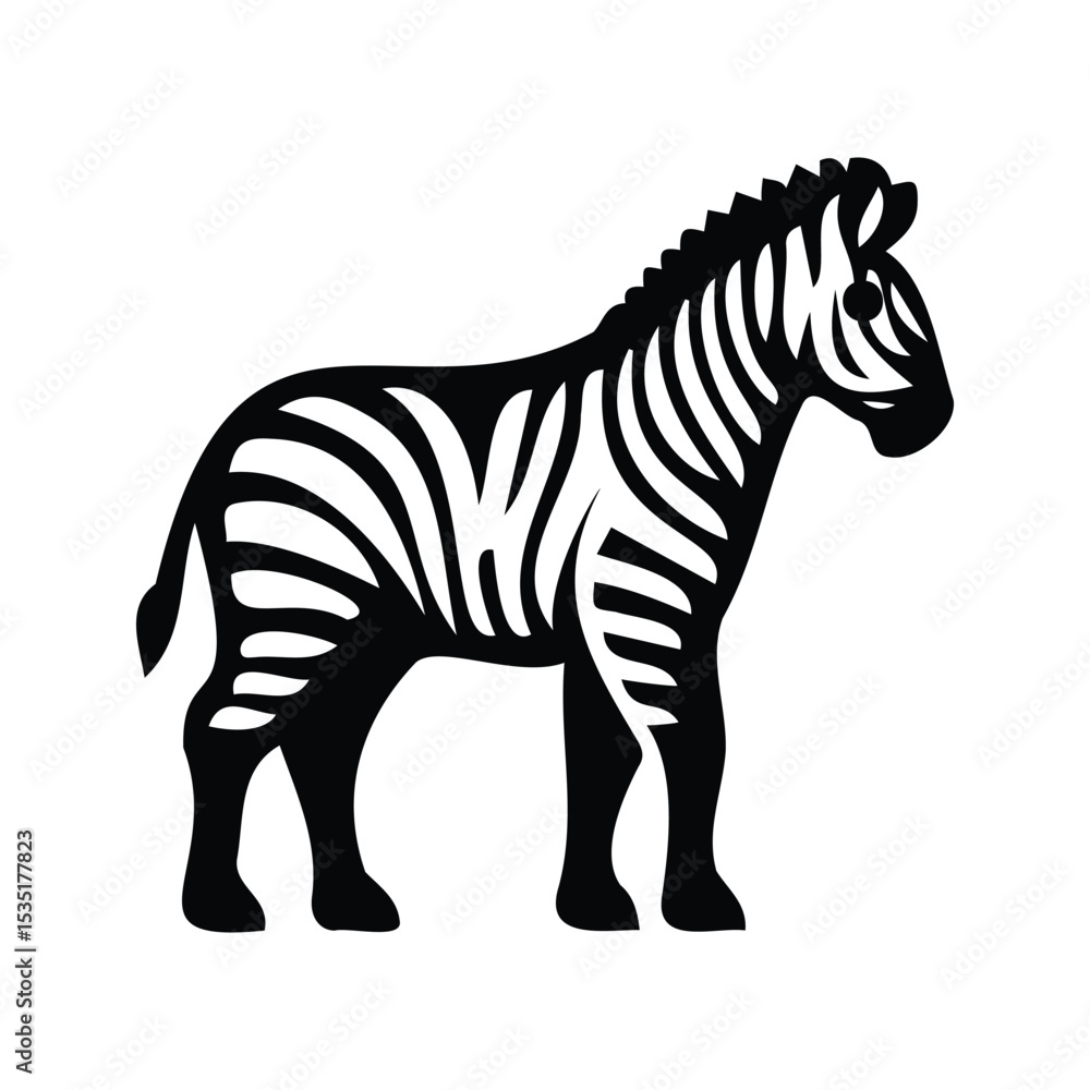 Obraz premium Zebra Silhouette Animal Vector Graphic Design Template