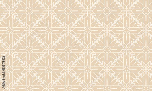 Minimalist Geometric Snowflake Line Art Pattern